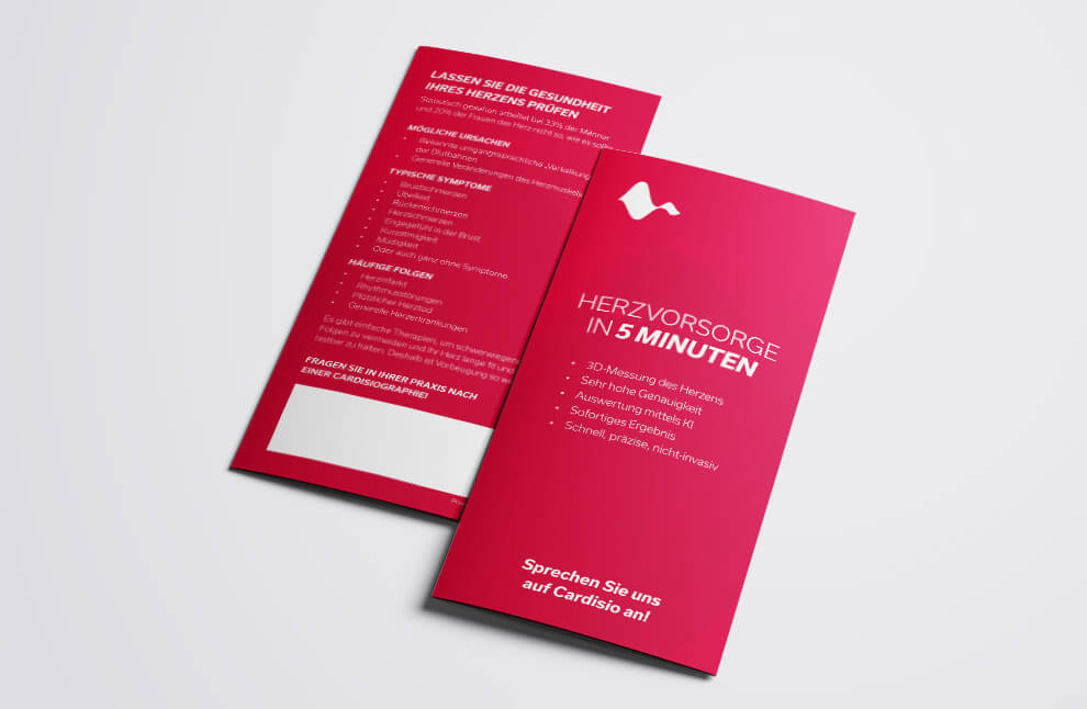 Flyer „Herzvorsorge in 5 Minuten“ mit Praxis-Stempelfeld(100 Stück)