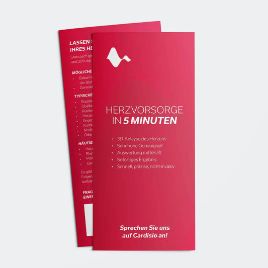 Flyer „Herzvorsorge in 5 Minuten“ mit Praxis-Stempelfeld(100 Stück)