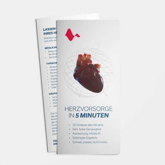 Flyer „Herzvorsorge in 5 Minuten mit Abb. 3D Herz“ (100 Stück)